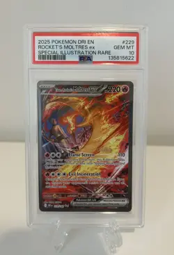 Pokemon Moltres EX Team Rockets Destined Rivals Card 229/182 PSA 10 - Image 1