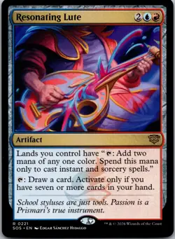 Resonating Lute 221 Rare Secrets of Strixhaven Magic: The Gathering Near Mint - Image 1