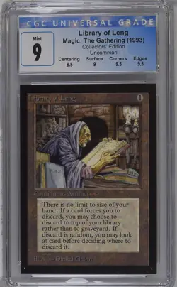 LIBRARY OF LENG Collectors Ed U CGC 9 MTG [Nostalgium] - Image 1