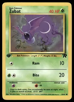 Zubat 70/82 1st Edition Team Rocket Common NM EBAY LIVE MONDAY - Image 1