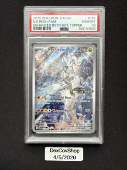 POKEMON TCG JTG EN-JOURNEY TOGETHER #167 N'S RESHIRAM PSA 10 - STAMPED - Image 1