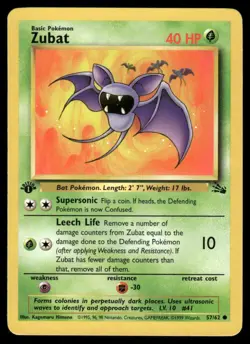 Zubat 57/62 1st Edition Fossil Common NM EBAY LIVE MONDAY - Image 1