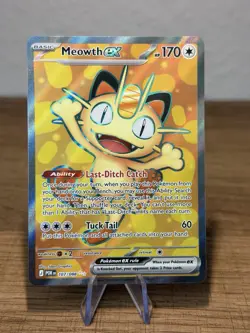 Pokemon Meowth EX 107/088 Full Art Foil Rare POR Set English - Image 1