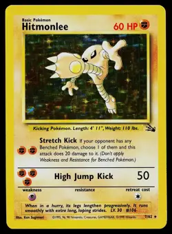 Pokemon Card - Hitmonlee Fossil 7/62 Holo Rare - Image 1