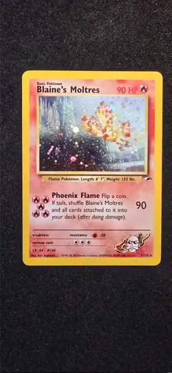 Blaine's Moltres (Holo Rare) 11/132 Gym Heroes 2000 Pokemon TCG Card - Image 1