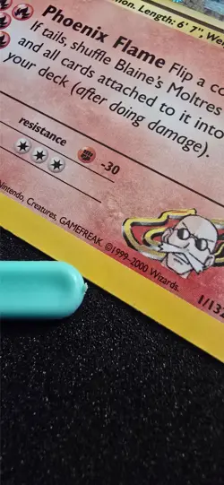 Blaine's Moltres (Holo Rare) 11/132 Gym Heroes 2000 Pokemon TCG Card - Image 2