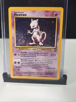 Pokemon TCG Mewtwo Holo Rare Card 10/130 Base Set 2 - Image 1