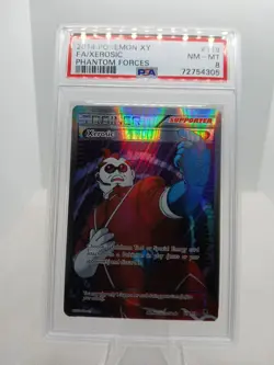 2014 POKEMON GAME XY XEROSIC FA PHANTOM FORCES #119 PSA 8 TRAINER CARD HOLO - Image 1