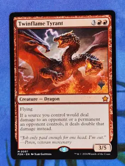 1x STAMPED PROMO Twinflame Tyrant, NM, FDN, Magic: the Gathering, MtG - Image 1