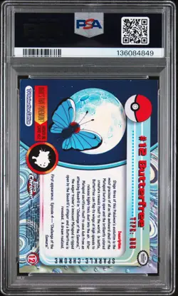 2000 TOPPS CHROME POKEMON T.V. SPARKLE #12 BUTTERFREE PSA 8 - Image 2