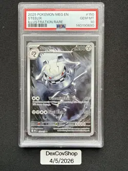 2025 Pokemon Steelix #150 Illustration Rare PSA 10 GEM MT MEG EN 150/132 - Image 1