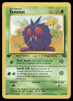 Venonat 63/64 1st Edition Jungle Common NM EBAY LIVE MONDAY - Image 1