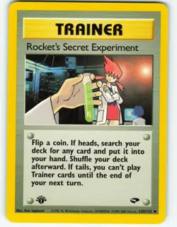 Rocket's Secret Experiment - 1st Edition 120/132 Gym Challenge Pokemon TCG 2000 - Image 1