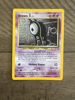 Vintage Pokemon TCG Unown a 14/75 Neo Discovery Unlimited Holo Rare WOTC LP - Image 3