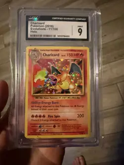 Charizard 11/108 Holo Evolutions Pokemon CGC 9 Mint - Image 1