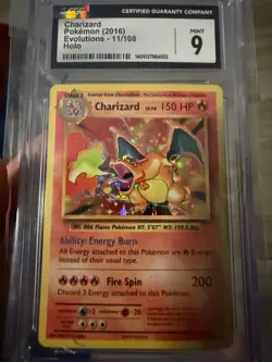 Charizard 11/108 Holo Evolutions Pokemon CGC 9 Mint - Image 3