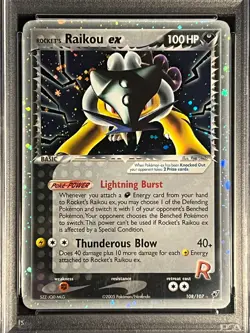 2005 Pokemon EX Deoxys-Rocket's Raikou Ex 108/107 Secret Rare Holo- NM-MT PSA 8 - Image 2
