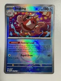 Pokemon TCG: 2025 Prismatic Evolutions Master Ball Reverse Holo Seaking 021/131 - Image 1