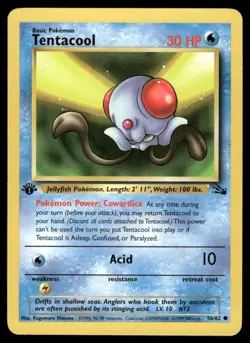 Tentacool 56/62 1st Edition Fossil Common NM EBAY LIVE MONDAY - Image 1
