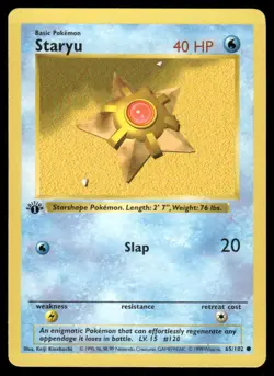 Staryu 65/102 1st Edition Base Set Shadowless Common NM EBAY LIVE MONDAY - Image 1