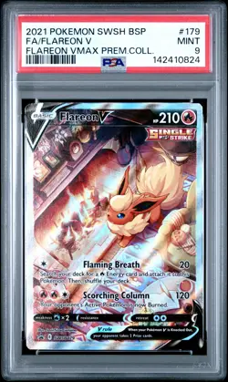 2021 POKEMON SWSH BLACK STAR PROMO #179 FULL ART/FLAREON V PSA 9 - Image 1