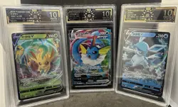 Lot of 3x Graded Eevolution VMAX OCD-10 Pristine 2024 Pokemon S-Chn CS4aC RRR - Image 1