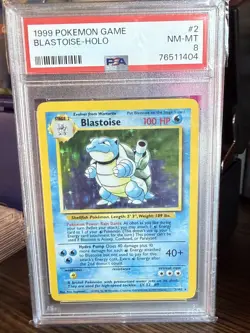 Pokemon 1999 Blastoise 2/102 Holo Base Set PSA 8 - Image 1
