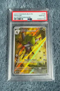 2025 POKEMON BLK EN-BLACK BOLT ILLUSTRATION RARE #146 FRAXURE PSA 10 - Image 1