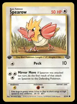 Spearow 62/64 1st Edition Jungle Common NM EBAY LIVE MONDAY - Image 1