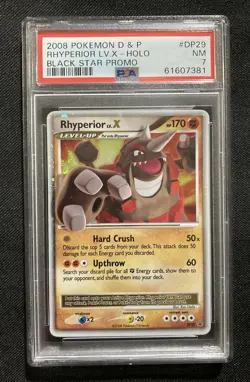 2008 Pokemon Black Star Promo #DP29 Rhyperior LV.X Holo PSA 7 - Image 1