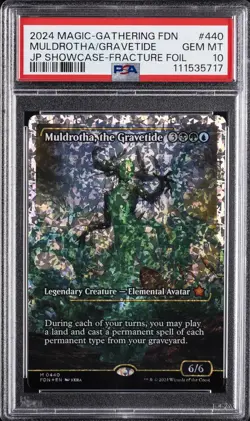 2024 MTG FOUNDATIONS JPN SC-FRACTURE FOIL #440 MULDROTHA, THE GRAVETIDE PSA 10 - Image 1