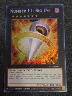 Yugioh Number 11: Big Eye BLC1-EN001 Secret Rare Limited Edition NM - Image 1