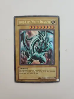 1996 Yugioh Blue-Eyes White Dragon LOB-001 Ultra Rare OG Print DMG - Image 1