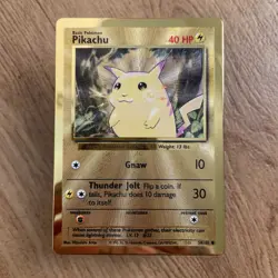 Pikachu Metal Gold Card UPC Pokemon 25th Anniversary Celebrations 58/102 Promo - Image 1