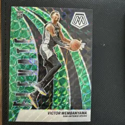 Victor Wembanyama 2023-24 Panini Mosaic Elevate #18 Green Mosaic Prizm RC SET - Image 2