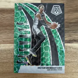 Victor Wembanyama 2023-24 Panini Mosaic Elevate #18 Green Mosaic Prizm RC SET - Image 3