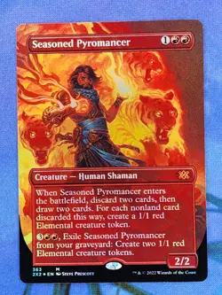 1x FOIL BORDERLESS Seasoned Pyromancer, NM, 2X2, Magic: the Gathering, MtG - Image 1