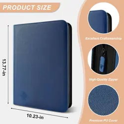 Trading Card Binder 9 Pocket 432 Slots Plastic Zipper Album for MTG Sports Cards - Image 5