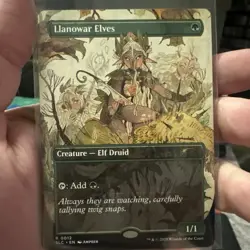 MtG Llanowar Elves Borderless Encyclopedia Countdown Secret Lair - Image 1
