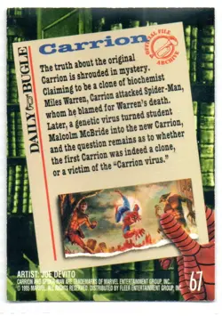 Carrion Legacy # 67 1995 Marvel Spiderman Fleer Ultra Trading Card - Image 2