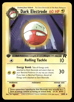 Dark Electrode 34/82 1st Edition Team Rocket Uncommon NM EBAY LIVE MONDAY - Image 1
