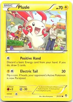 Plusle 31/111 Common Furious Fists Pokemon Lightly Played - Image 1