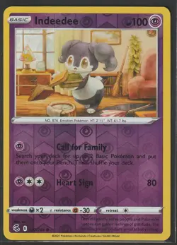 Indeedee Reverse Holo - 127/264 - Fusion Strike Pokemon 2021 LP - Image 1