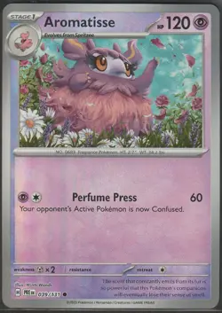 Pokemon Aromatisse 039/131 Prismatic Evolutions Poke Ball Reverse Holo NM - Image 1