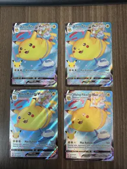 Pokemon TCG Celebrations Flying Pikachu VMAX 007/025 Holo English Lot of 4 - Image 1
