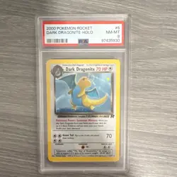 Pokemon Dark Dragonite 5/82 Team Rocket Holo Rare PSA 8 2000 English - Image 1