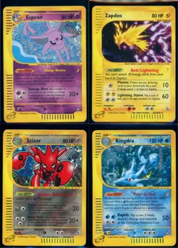 Pokemon AQUAPOLIS - Espeon Kingdra Scizor Zapdos - Holo - ENG - Heavily Played - Image 1