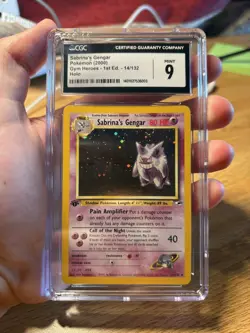 Pokemon Sabrina's Gengar Gym Heroes 1st Edition Holo Rare #14 CGC 9 Mint *SWIRL* - Image 1