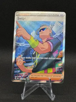 Pokemon Judge 222/182 Sv10: Destined Rivals Holo Full Art Ultra Rare Trainer NM - Image 1