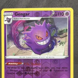 Gengar 085/202 Holo Rare Sword & Shield Pokemon Reverse Holo Near Mint - Image 2